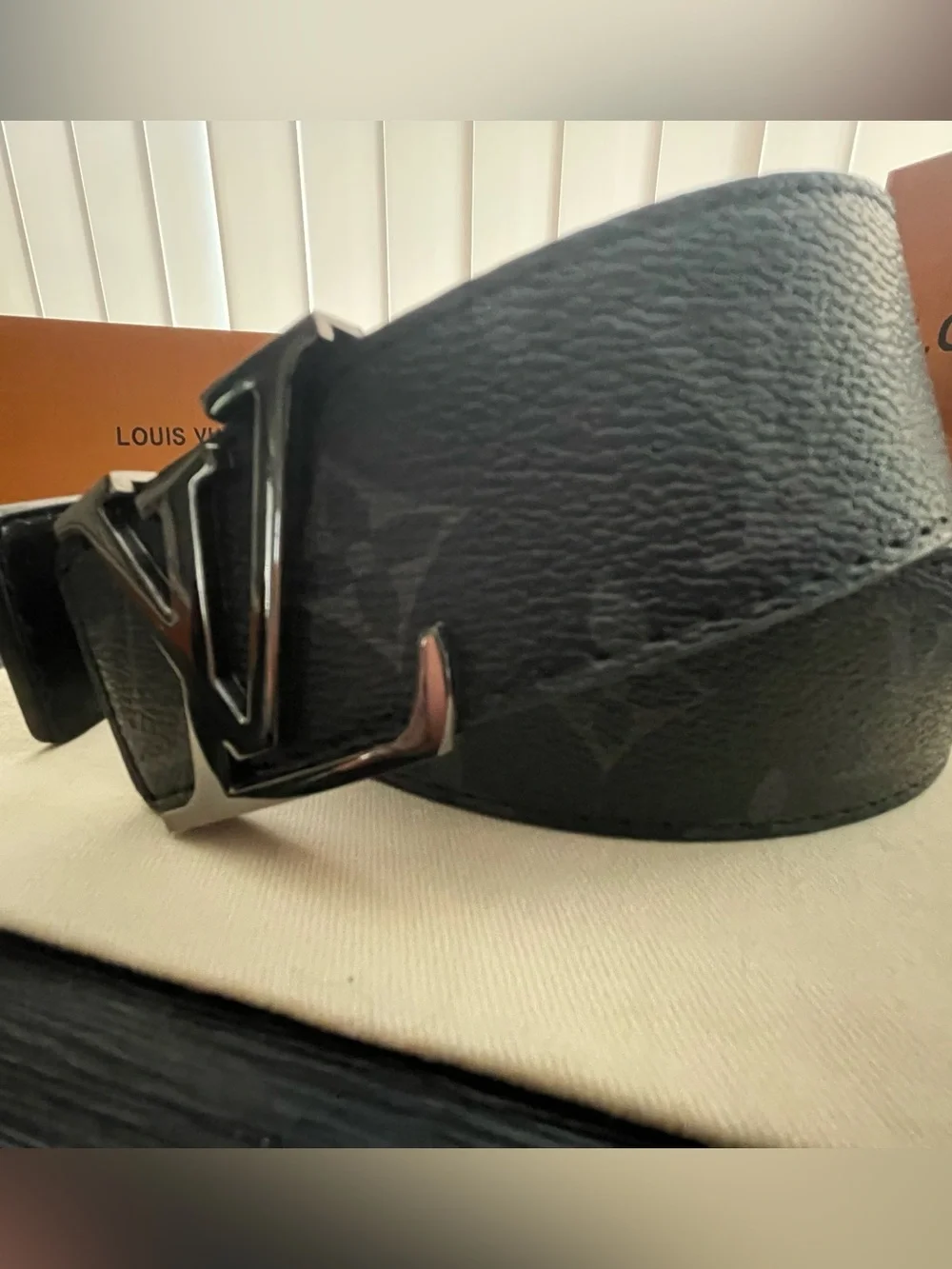 Louis Vuitton Black Monogram Leather Men’s Belt Size 36/38 Men